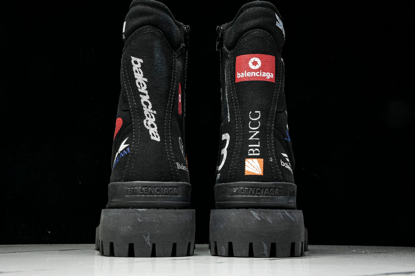 Вalenciaga Combat Strike Boot 'Black Logos'