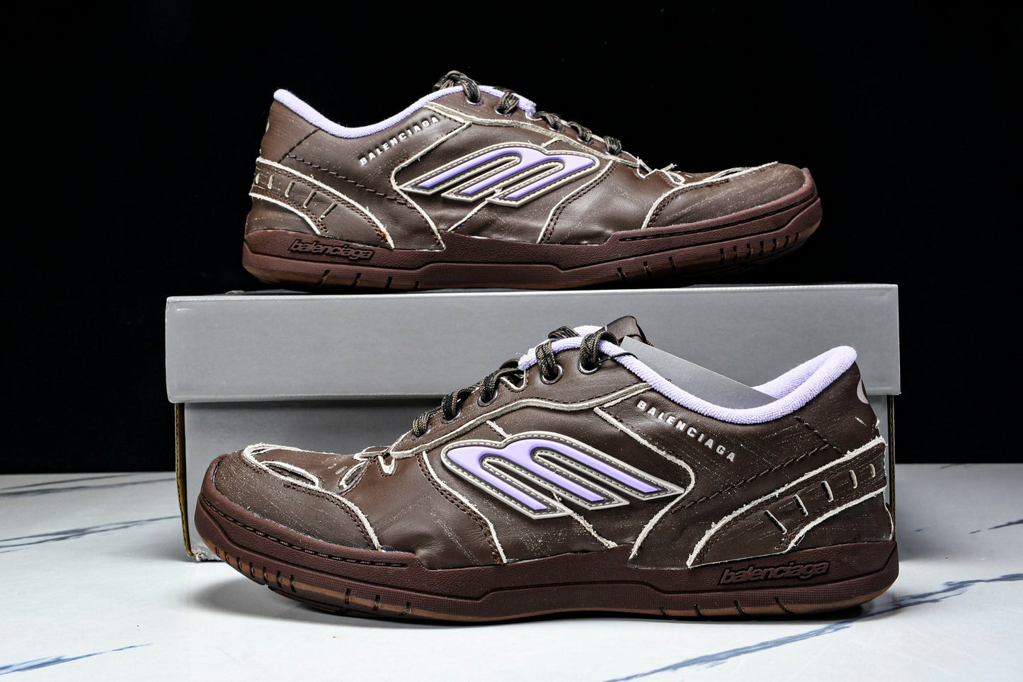 Вalenciaga Hamptons Worn-Out Sneaker 'Brown Lilac'