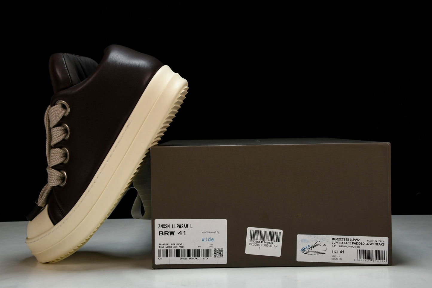 Rick Owens Luxor Jumbo Lace Padded Low 'Dark Brown'