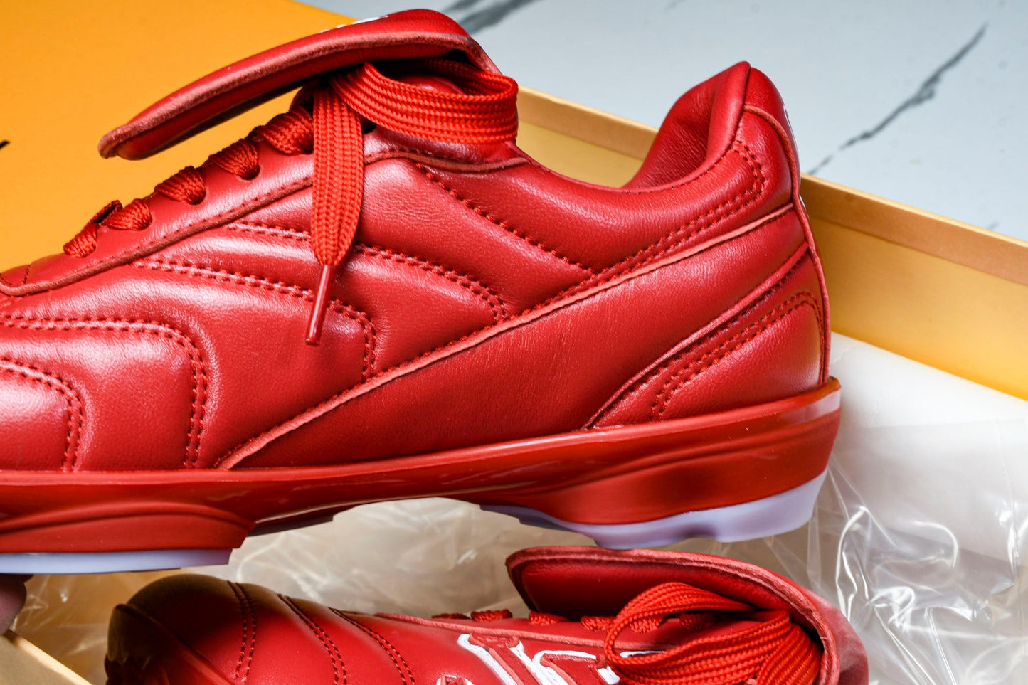 Louis Vuittоп Footprint Football Sneaker 'Red'