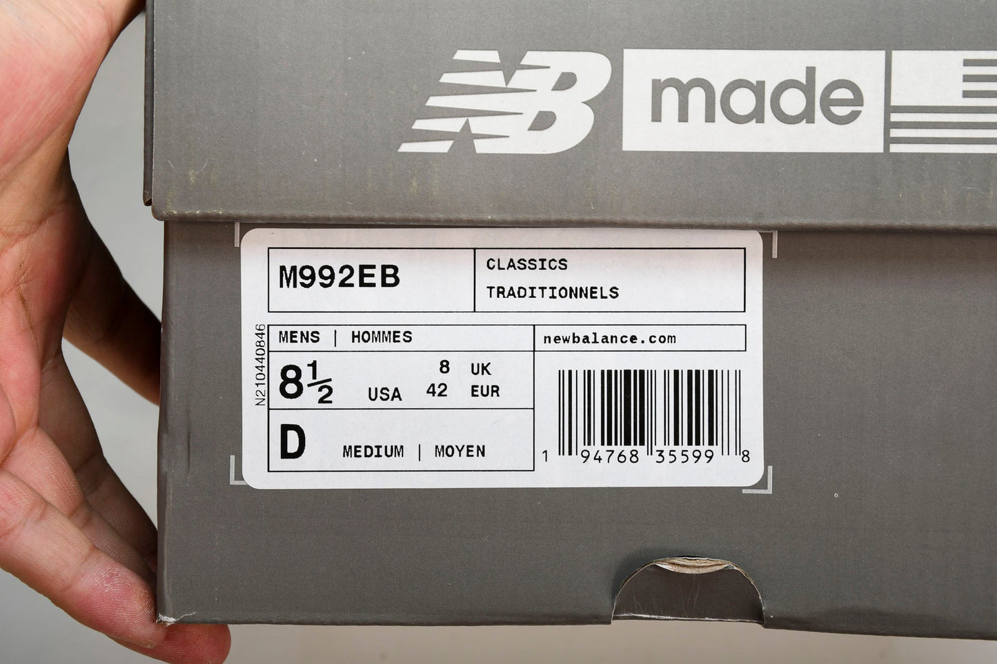 NB 992 'Black Grey Suede'