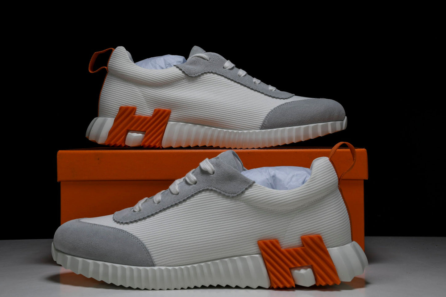 Нermès Bouncing Sneaker 'Blanc Orange Gris'