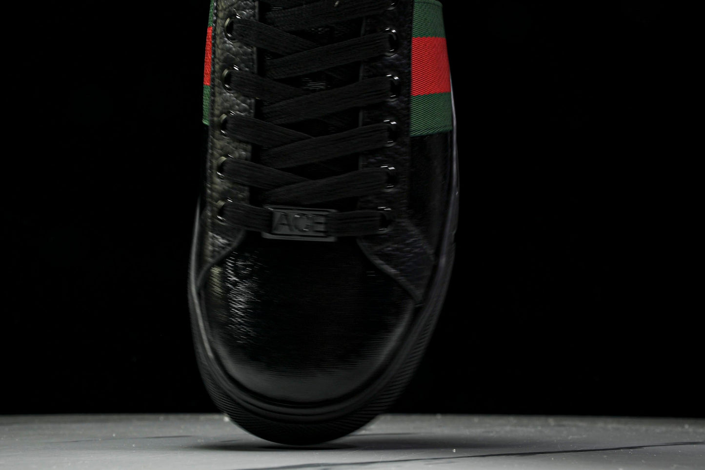 Guссi Ace Web 'Glossy Black Monogram'