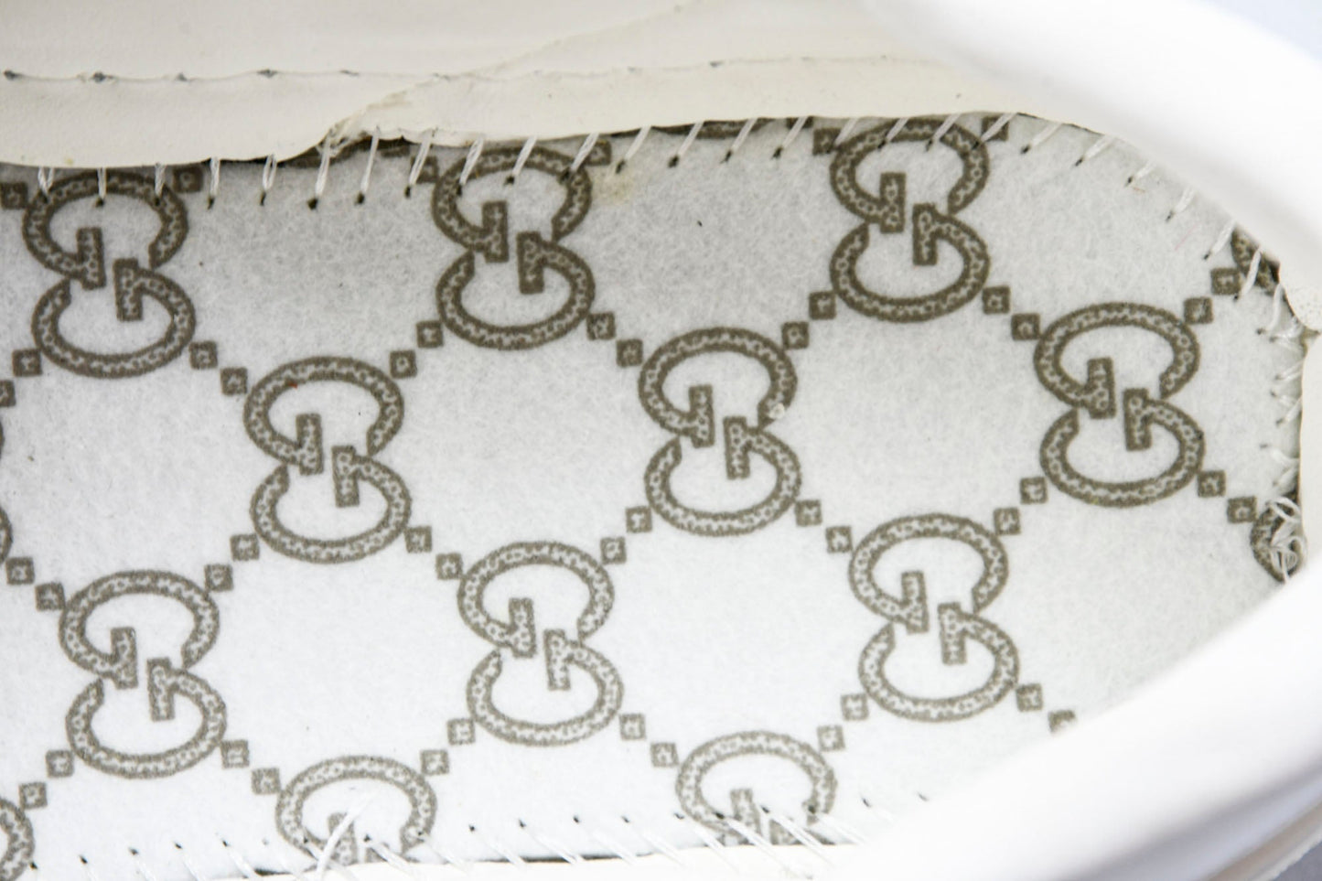 Guссi Ace Web 'Embossed Beige Monogram'