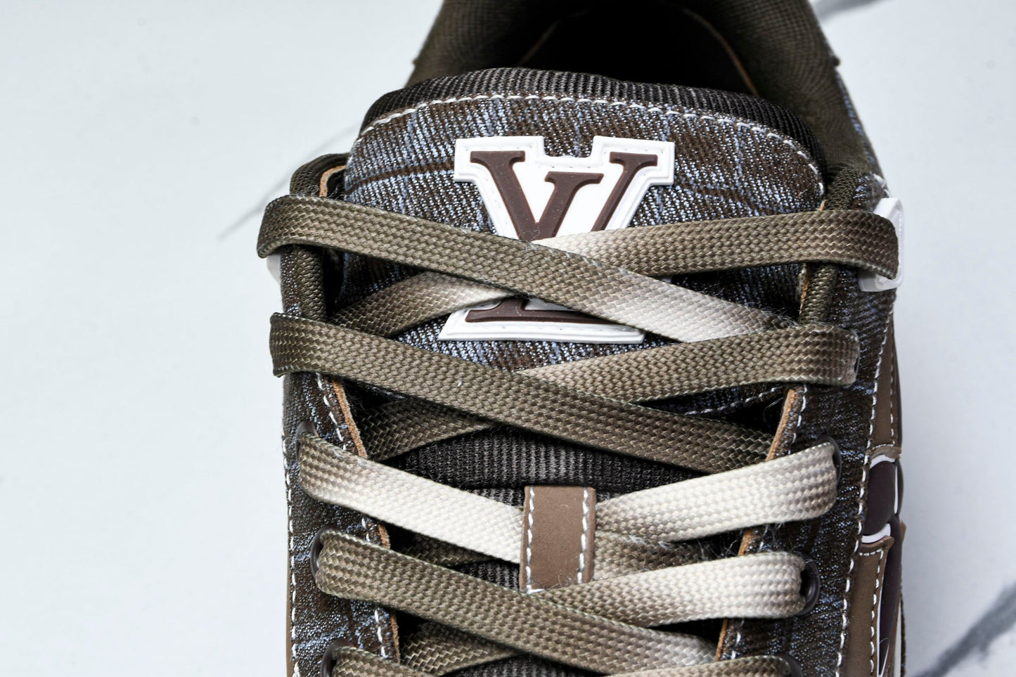 Louis Vuittоп Trainer Low Velcro Strap 'Crocodile Denim Mocha'
