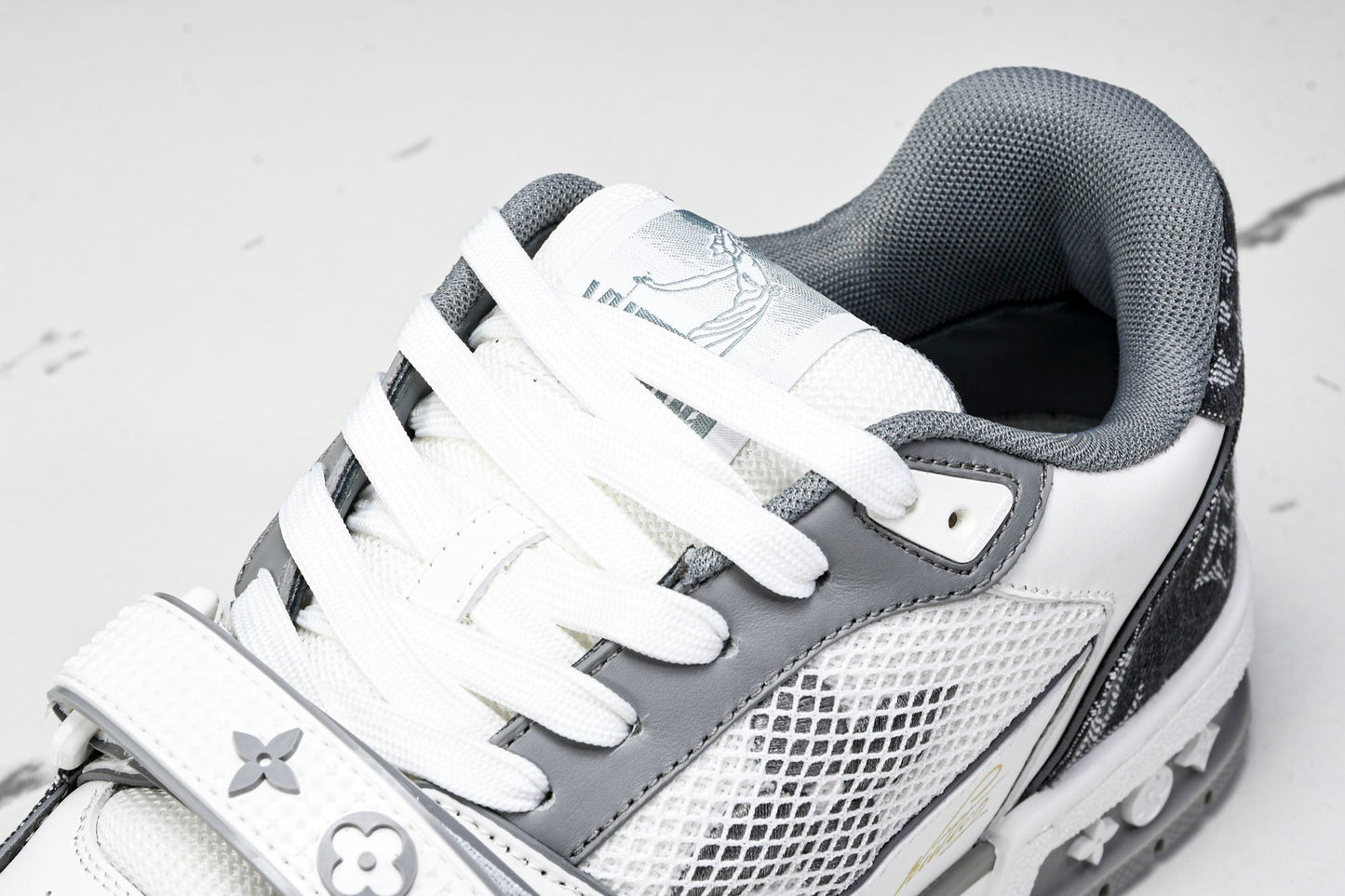 Louis Vuittоп Trainer Low Velcro Strap 'Monogram Denim Grey'