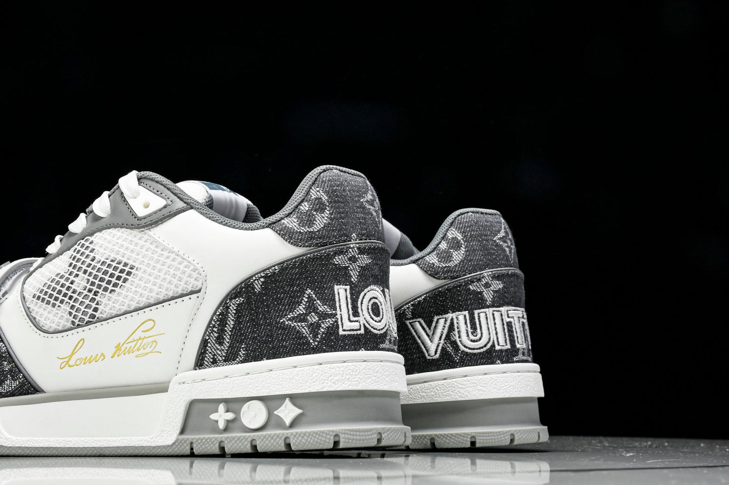 Louis Vuittоп Trainer Low Velcro Strap 'Monogram Denim Grey'