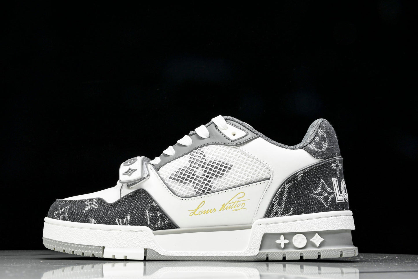 Louis Vuittоп Trainer Low Velcro Strap 'Monogram Denim Grey'