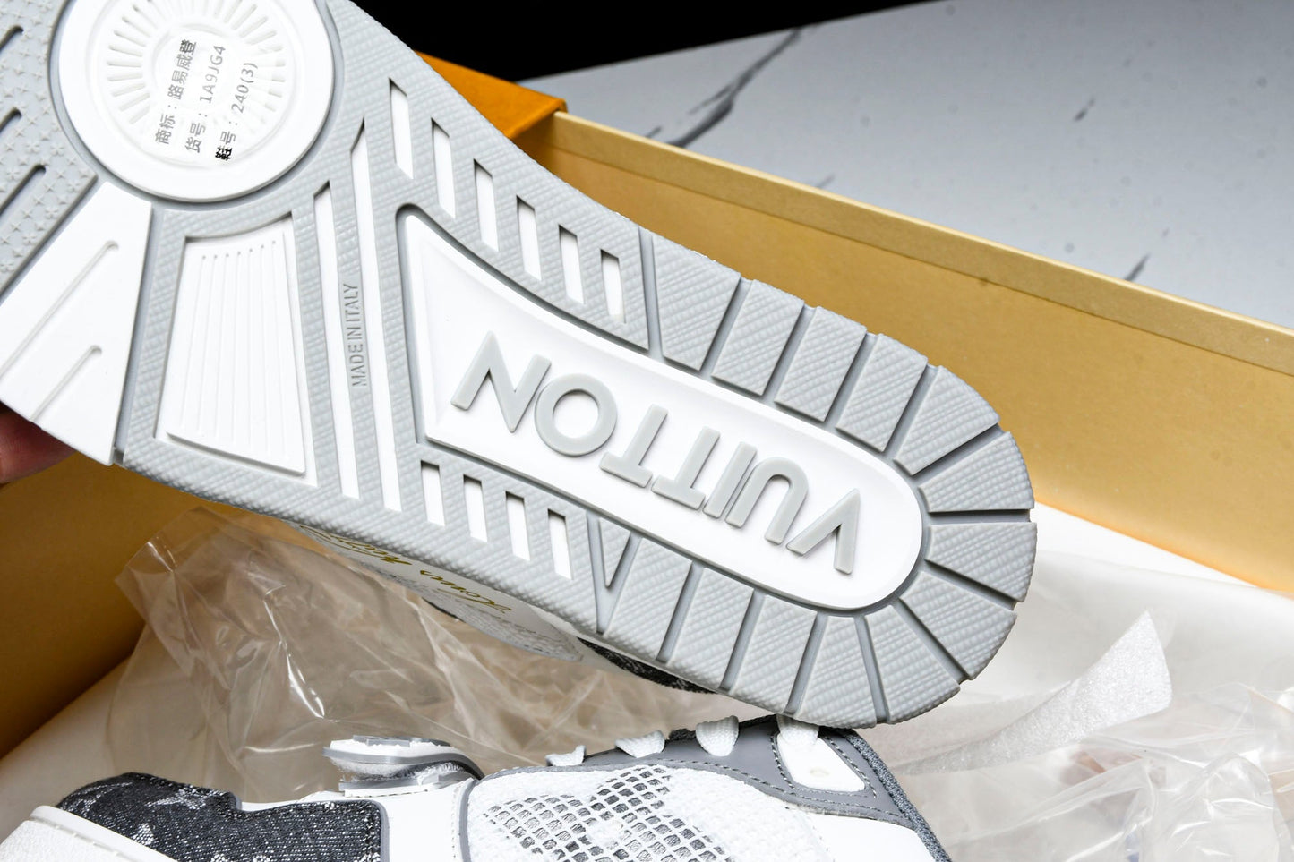 Louis Vuittоп Trainer Low Velcro Strap 'Monogram Denim Grey'