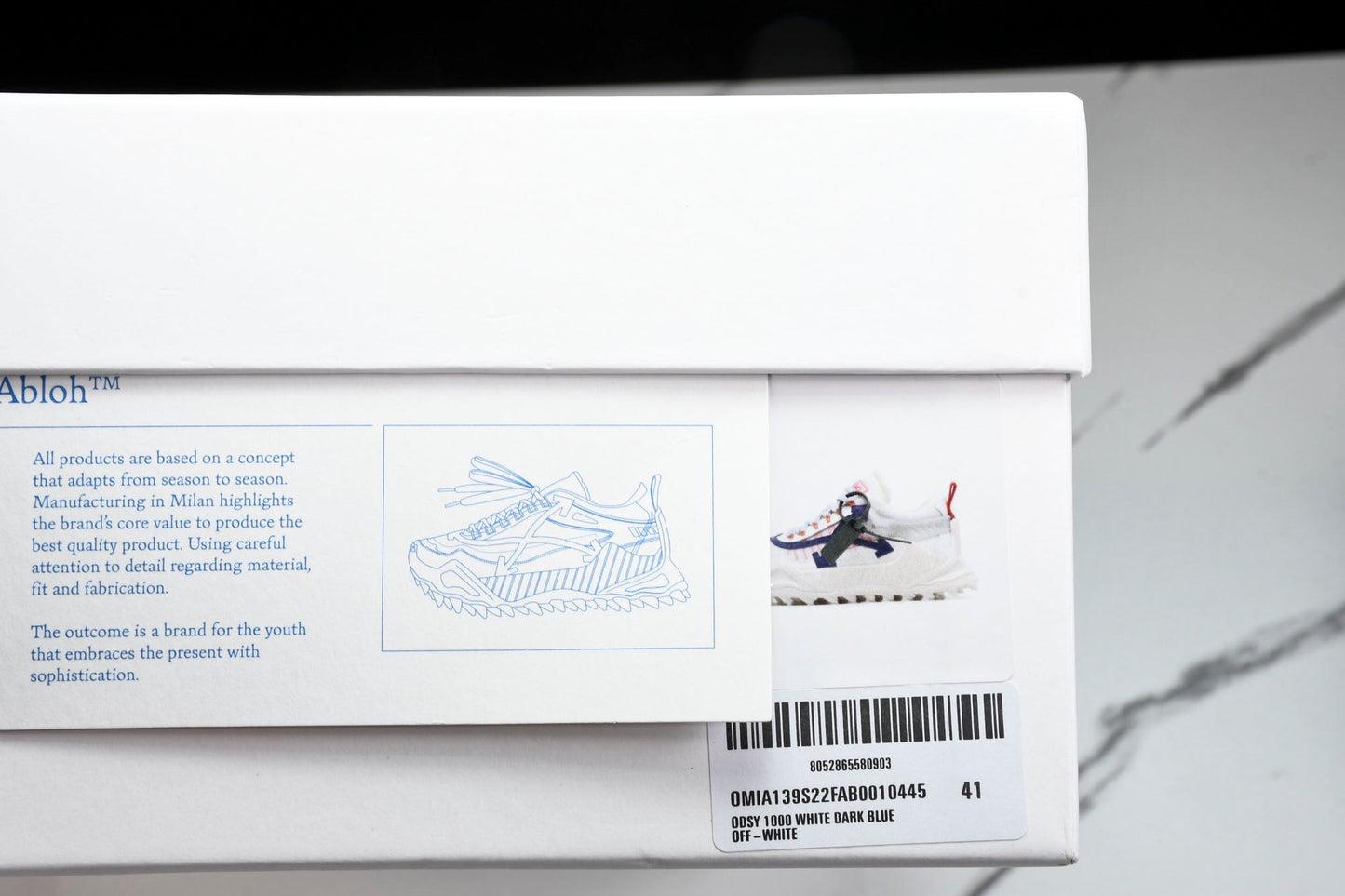 Off-White ODSY-1000 'White Dark Blue'