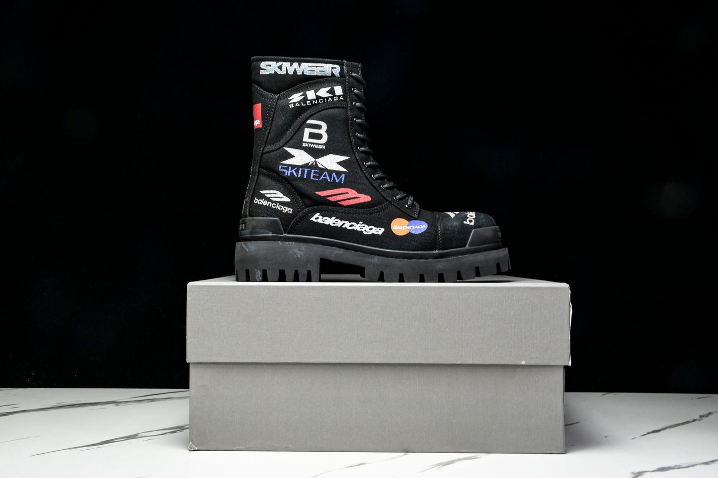 Вalenciaga Combat Strike Boot 'Black Logos'