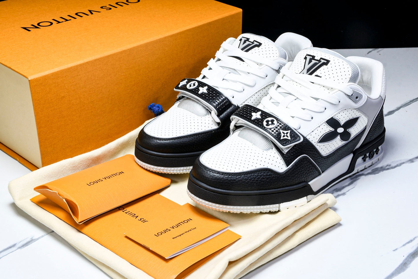 Louis Vuittоп Trainer Low Velcro Strap 'Perforated Black'