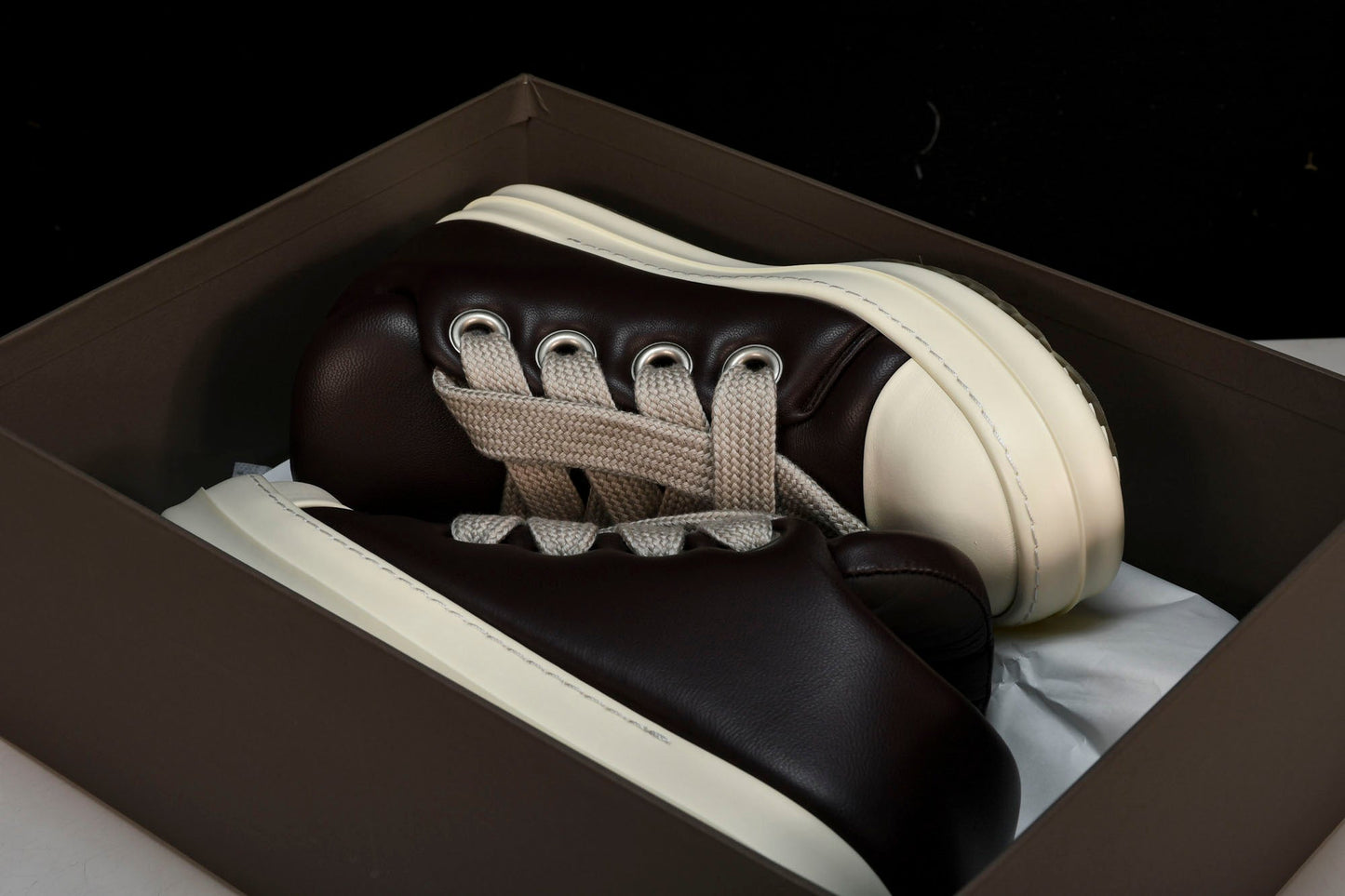 Rick Owens Luxor Jumbo Lace Padded Low 'Dark Brown'