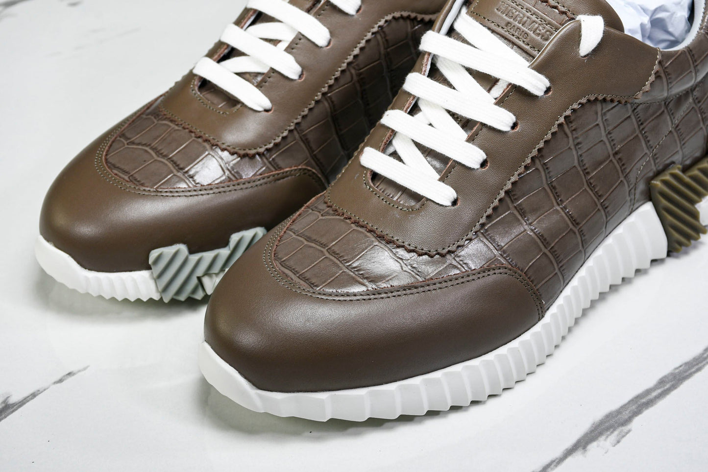 Нermès Bouncing Sneaker 'Etoupe Crocodile'