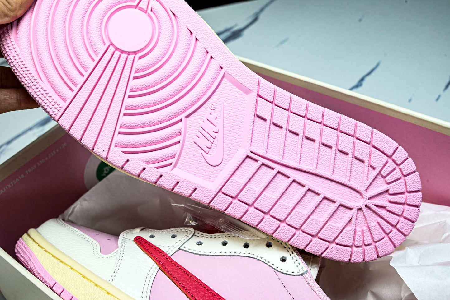 Travis Scott AJ1 Retro Low OG 'Tropical Pink'