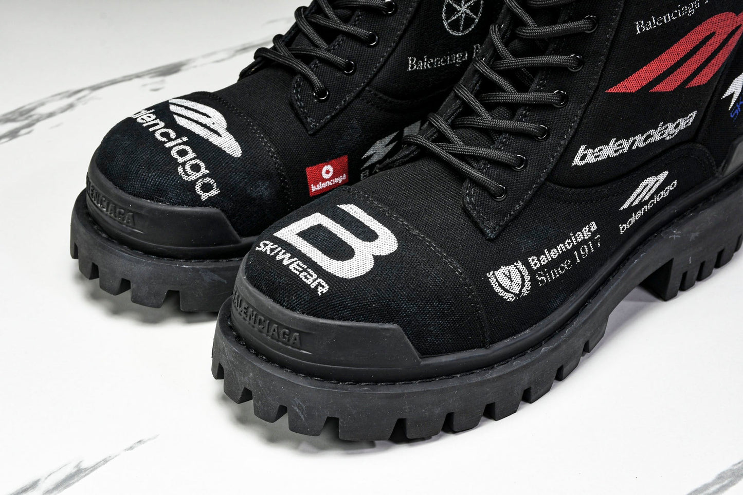 Вalenciaga Combat Strike Boot 'Black Logos'