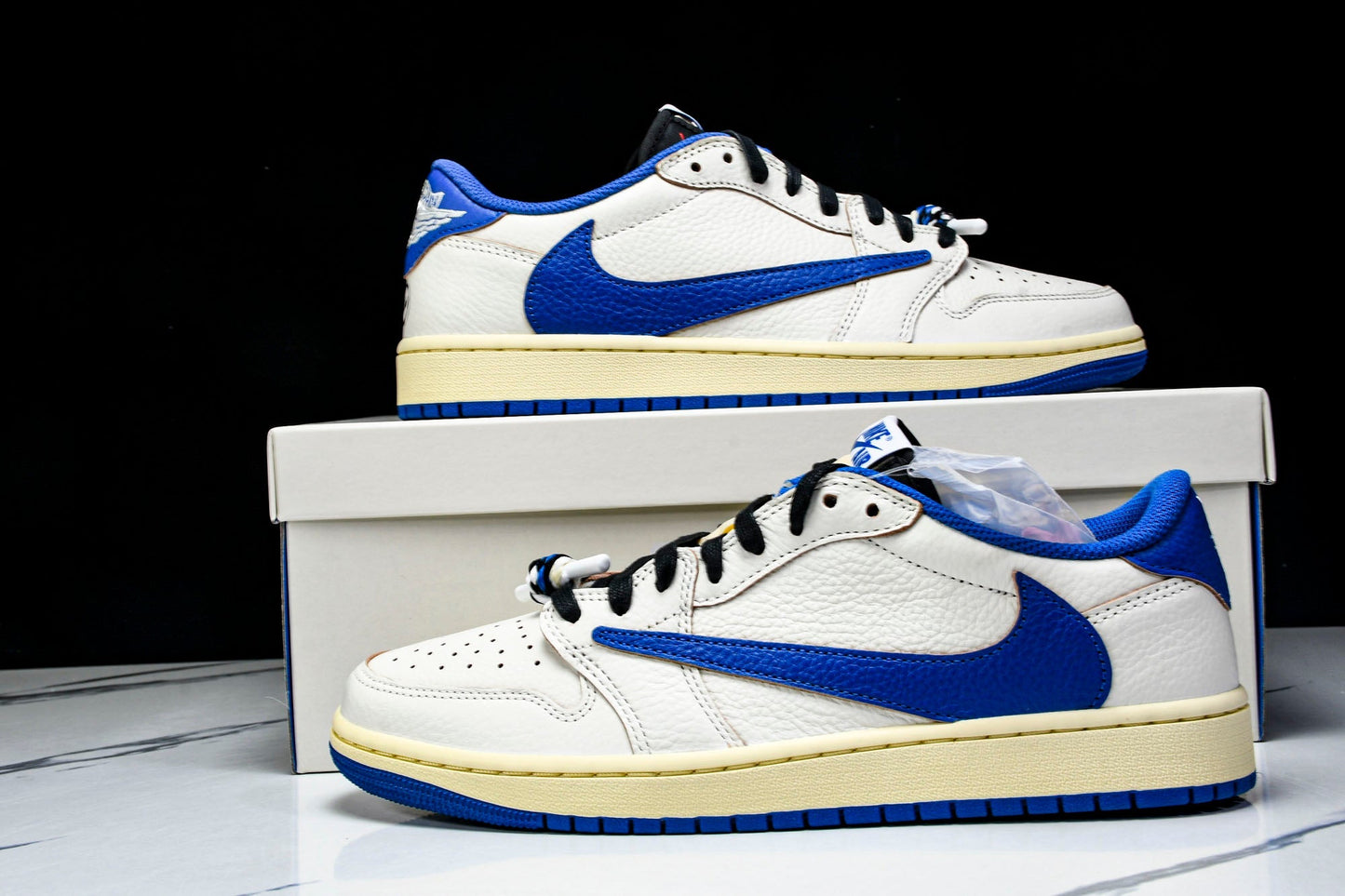 Travis Scott AJ1 Retro Low OG x Fragment ‘Sail Military Blue’