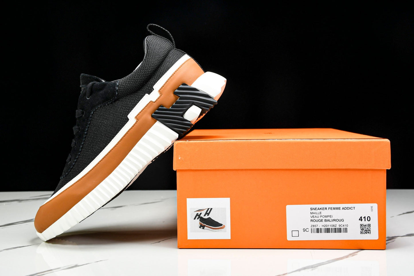 Нermès Bouncing Sneaker Panelled 'Noir Marron Blanc'