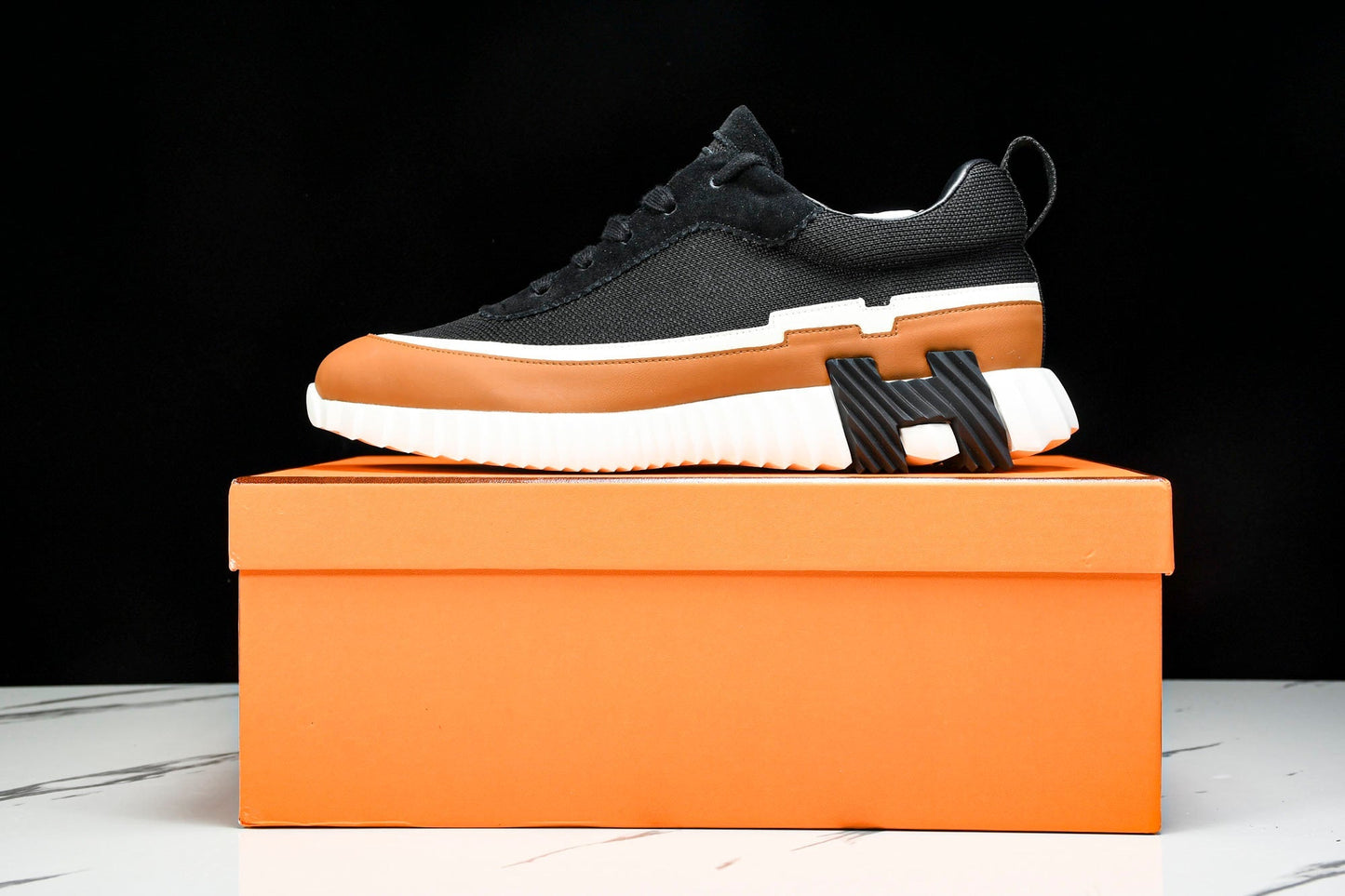 Нermès Bouncing Sneaker Panelled 'Noir Marron Blanc'