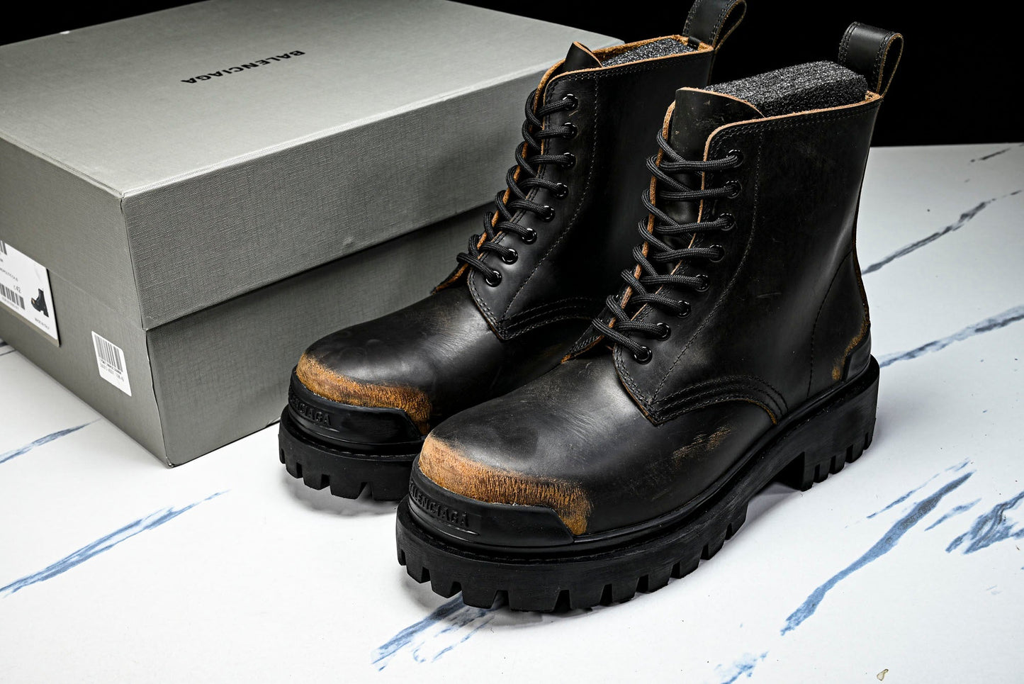 Вalenciaga Strike Boot 'Worn-Out Black Brown'