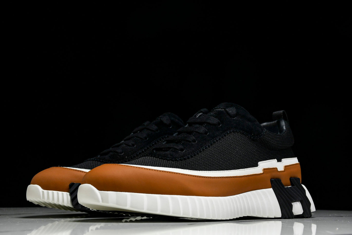Нermès Bouncing Sneaker Panelled 'Noir Marron Blanc'