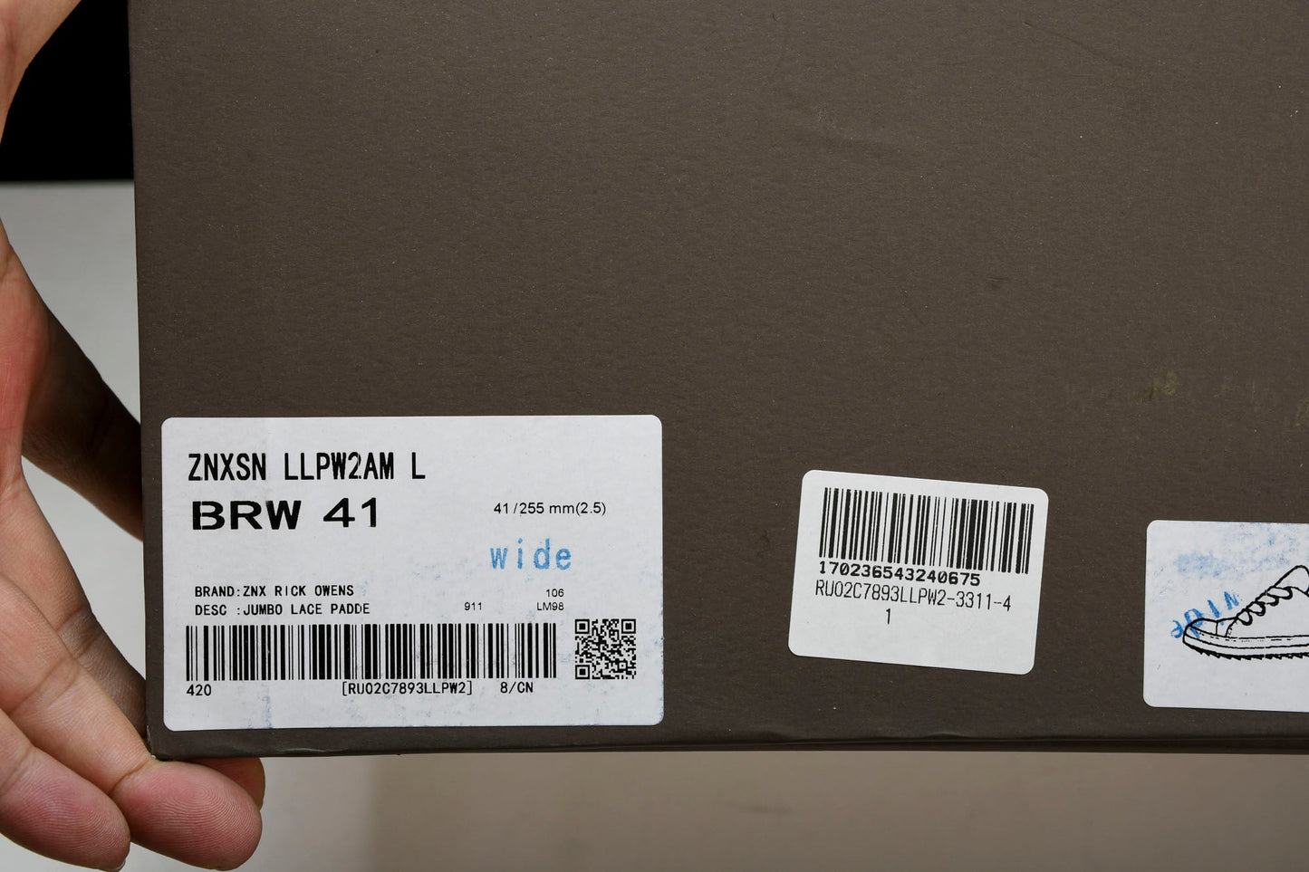 Rick Owens Luxor Jumbo Lace Padded Low 'Dark Brown'