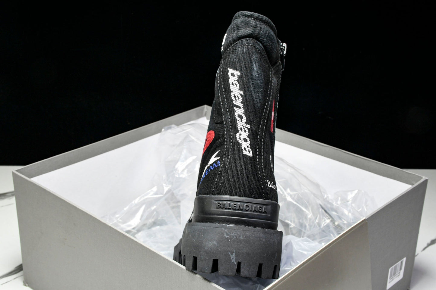 Вalenciaga Combat Strike Boot 'Black Logos'