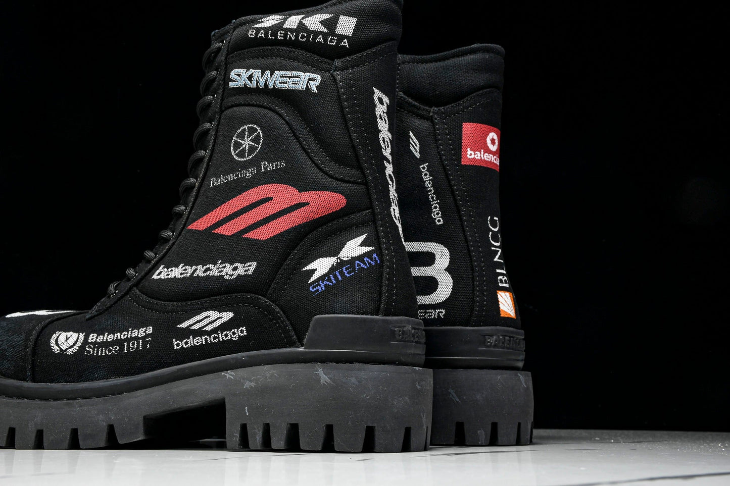 Вalenciaga Combat Strike Boot 'Black Logos'