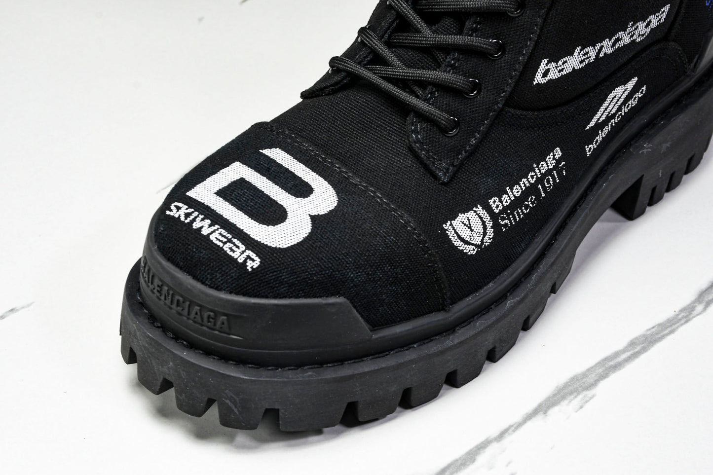 Вalenciaga Combat Strike Boot 'Black Logos'