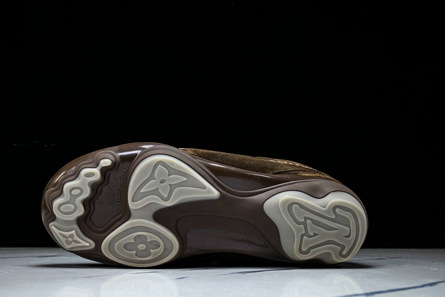 Louis Vuittоп Footprint Football Sneaker 'Brown Suede'