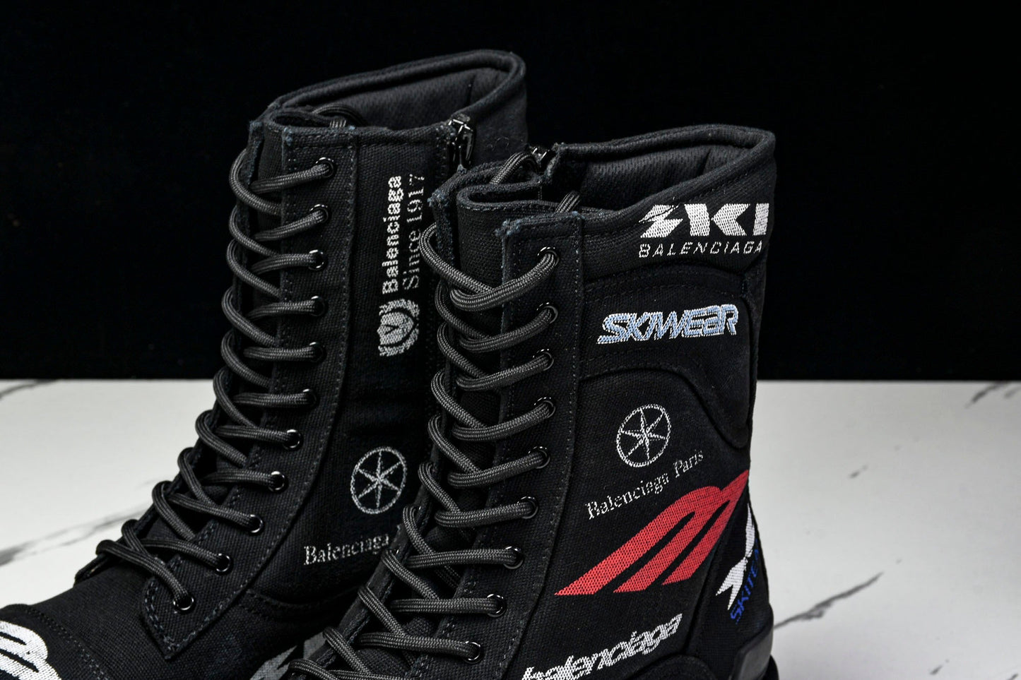 Вalenciaga Combat Strike Boot 'Black Logos'